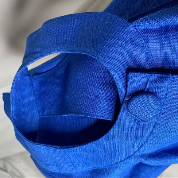 Vibrant blue chunky button up midi dress sz 2/4 - Picture 10 of 12